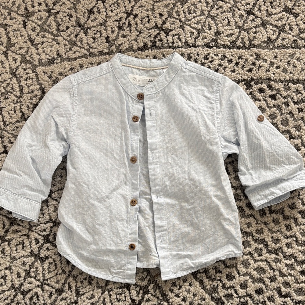 Zara Light Blue Button Down Baby Shirt
